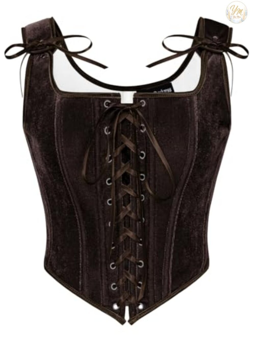 Velvet Corset Top Lace-Up Overbust Renaissance Bustier